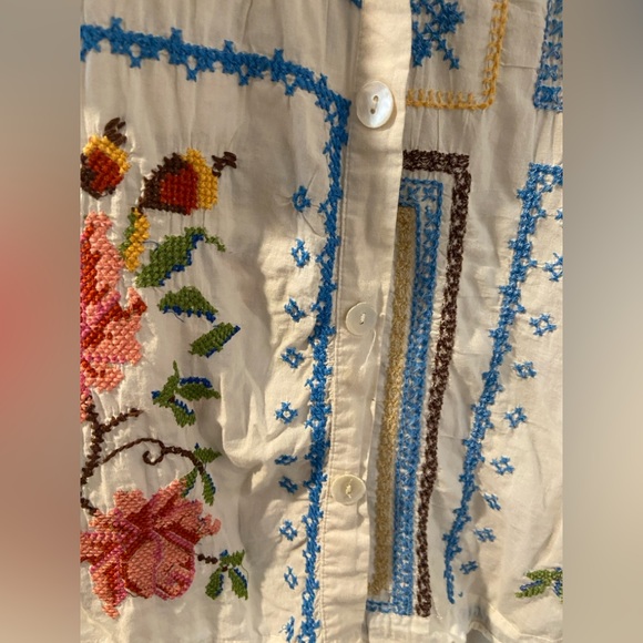 Farm Rio Men’s Tropical Cross Stitch Shirt - Picture 9 of 11